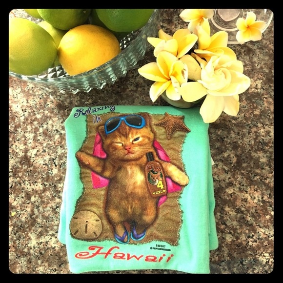❤️🌺Hawaii Kitty Tee & vintage bear - Picture 12 of 12